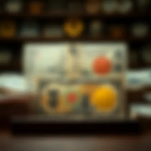 Feudal Japan Currency Collection A collection of rare Feudal Japan scrip money and a Meiji-era gold note displayed together, showcasing their unique designs and historical significance.
