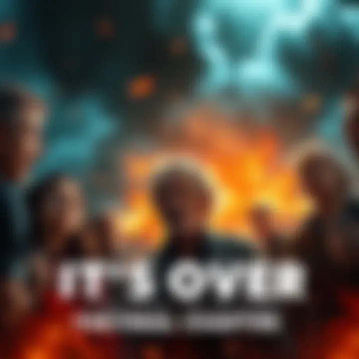 Final Chapter Scene A dramatic scene depicting the final moments of a story, with characters reacting in shock and disbelief as the conclusion unfolds.