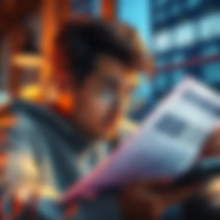 A person looks frustrated while reviewing financial documents related to disputed claims and withdrawal issues.