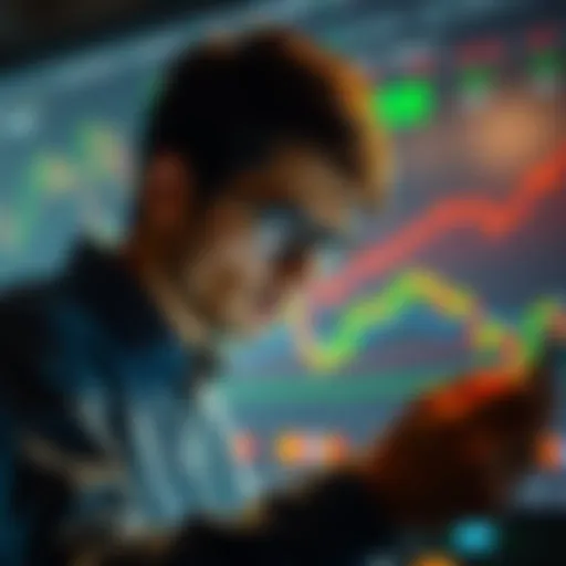 A person looking at financial charts with concern, symbolizing the shift from profit to breaking even in the market.