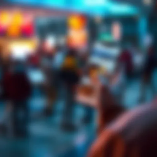 A person using a smartphone showing the Atlas app with event listings on the screen