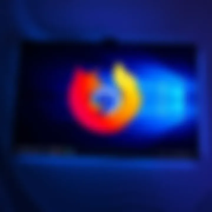 A computer screen showing the Firefox logo with a loading icon spinning endlessly after a login attempt on Windows 10