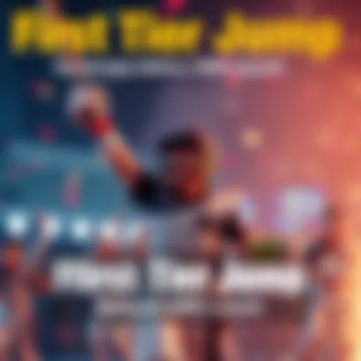 Person celebrating after completing a tier jump with a crafted bat and parcels in hand, showcasing excitement before an event.