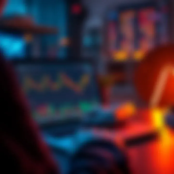 First Time Investor Considering Solana A person looking at a price chart on a laptop, weighing options to hold or sell Solana investment after a price rebound.