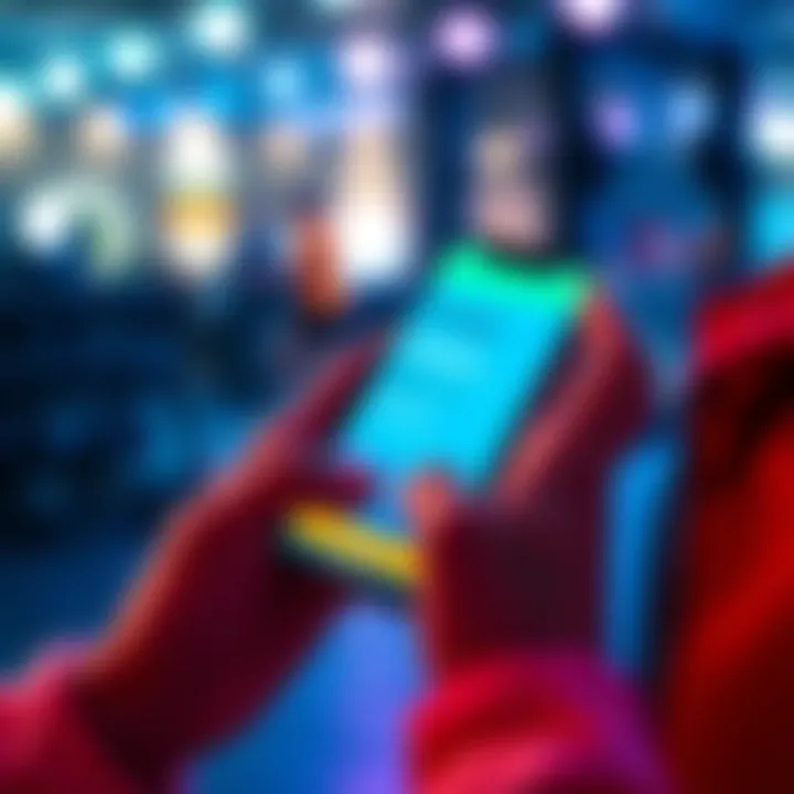 A person using a fitness app on a smartphone, displaying rewards like gift cards and coupons for completing micro-workouts