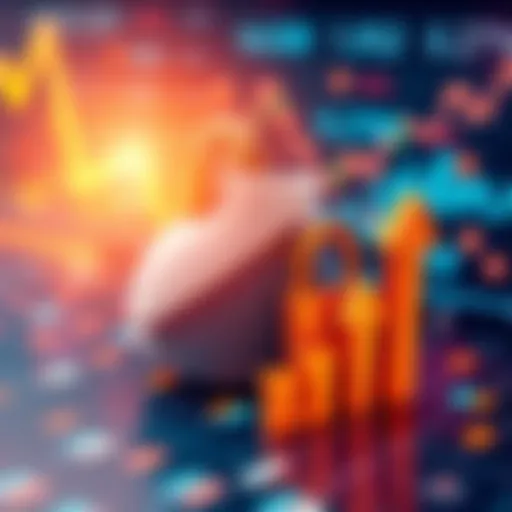 A visual representation of fixed yield strategies in decentralized finance, featuring symbols of stability and growth, like a lock and upward arrows, with a digital finance background.