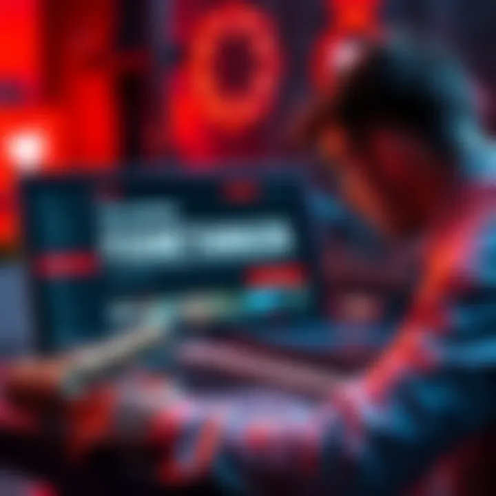 A person troubleshooting METAMASK on a laptop with a tech support website open.