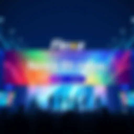 A colorful banner promoting Flexa Europe's announcements with the time and date details