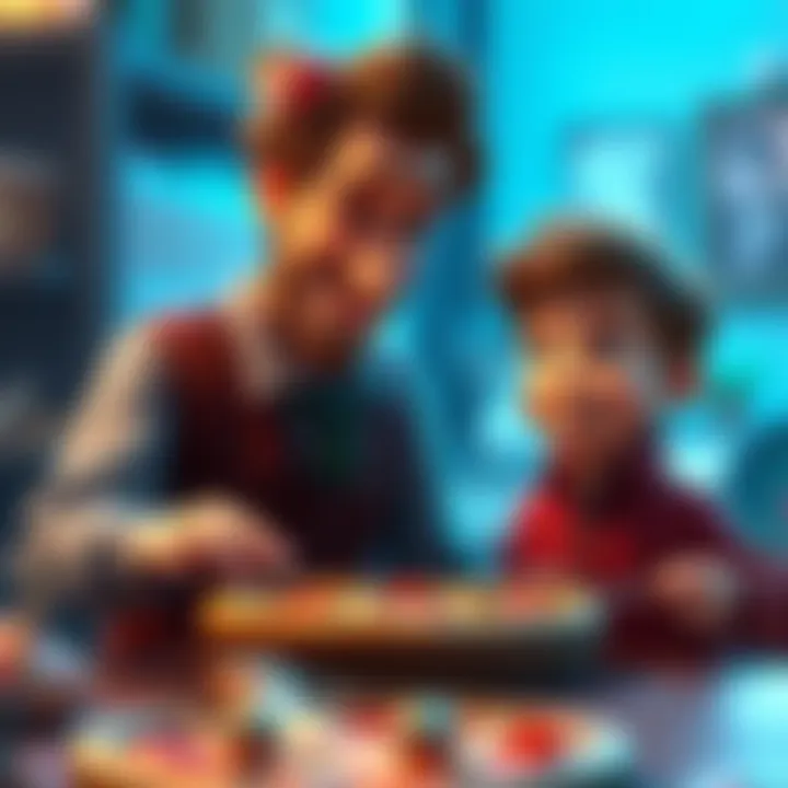 Flynn playfully questions his dad Walt about the pizza payment, while Walt cheerfully responds that the meal is free, showcasing their close bond.