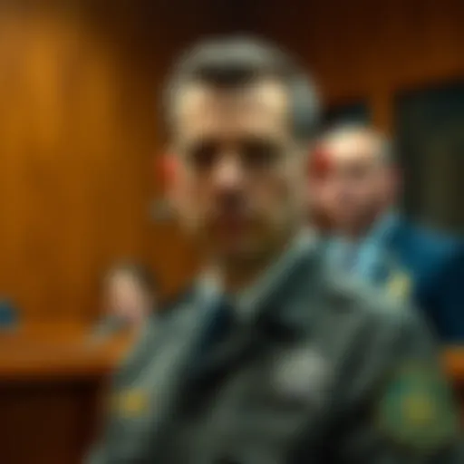 A former LA sheriff's deputy stands in court, looking serious as he faces sentencing related to a crypto case.