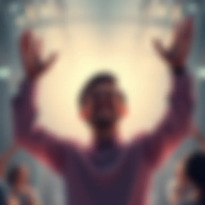 Forum member celebrating a prediction A person smiling and raising their hands in victory, celebrating the accuracy of their bold forum prediction after being banned.