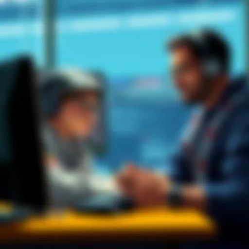 A frustrated player submitting a bug report on a computer while another player discusses issues on a forum