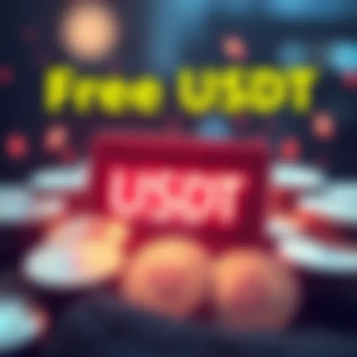 A graphic showing free USDT tokens with a message about no upfront payment, symbolizing a chance for individuals to acquire USDT easily.