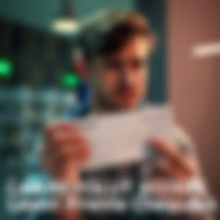 A person is holding a French cheque with a concerned expression, looking for banking solutions