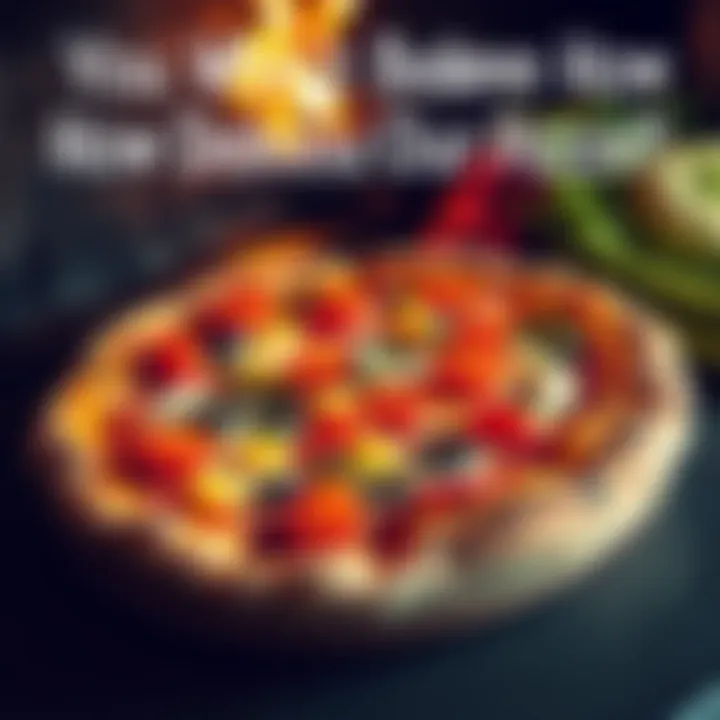 A delicious pizza topped with fresh vegetables and cheese, steaming hot from the oven