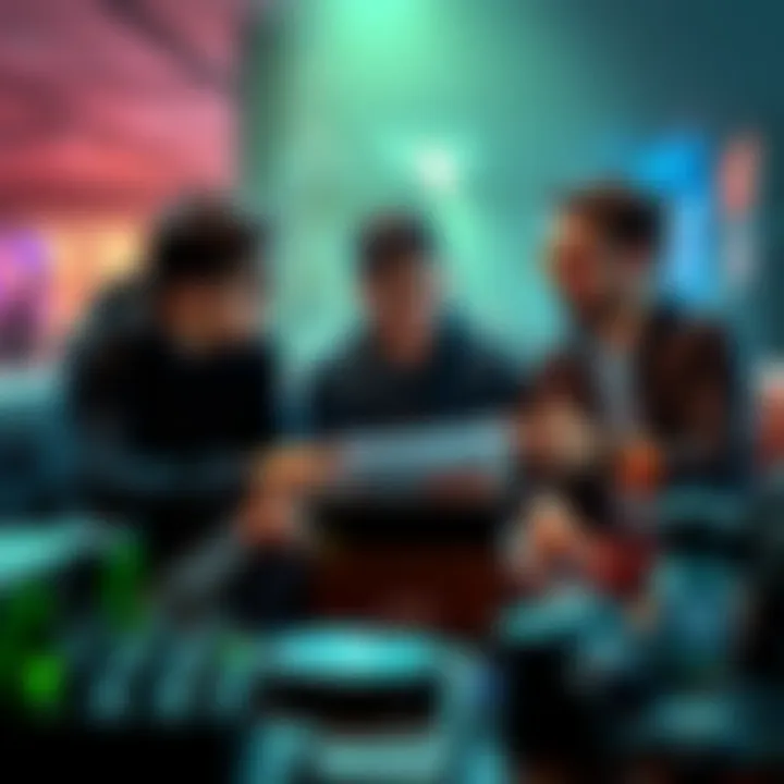 A group of friends analyzing NVIDIA earnings report, sharing thoughts on investments and market strategies.