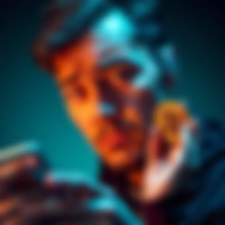 A person looking at their phone with a puzzled expression while holding a small Bitcoin symbol. They seem confused about the drop in Bitcoin's value.
