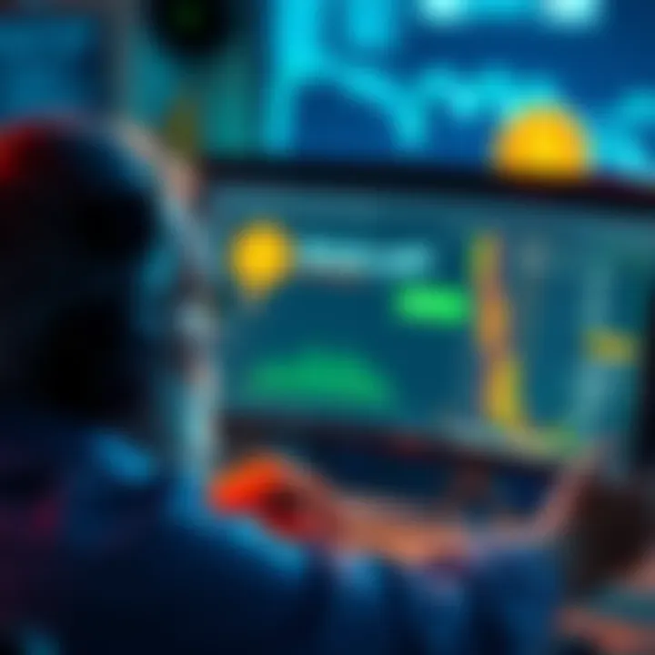 Frustrated Bitcoin user A person looking at their computer screen with a worried expression, showing a Bitcoin wallet interface with disappearing funds, reflecting confusion about transfer fees to Stake U.S.