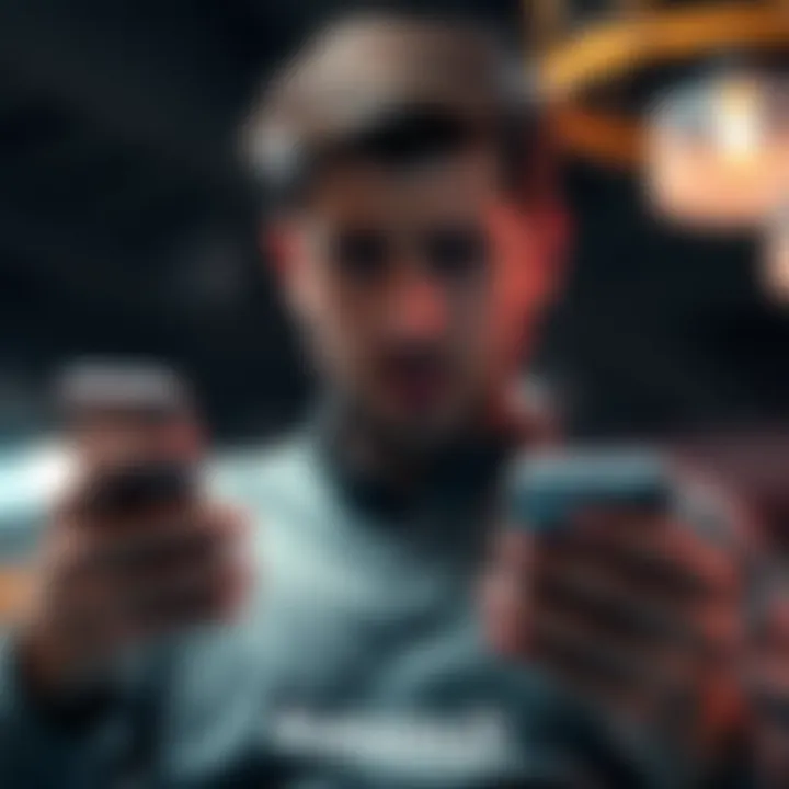 A business owner looks worried while checking their phone, concerned about locked funds in their Revolut Business account.