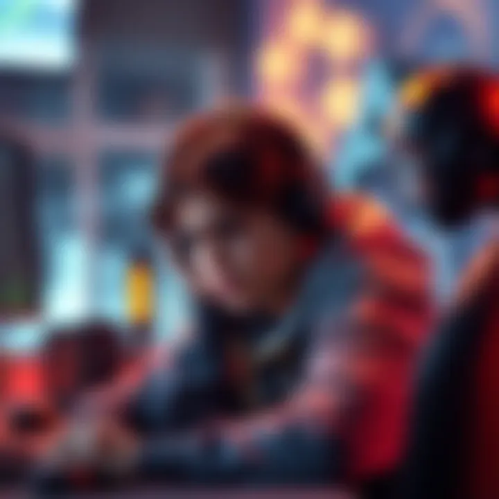 Frustrated gamer looking at screen A gamer sits in front of a computer, showing disappointment after missing the chance to advance levels in a game