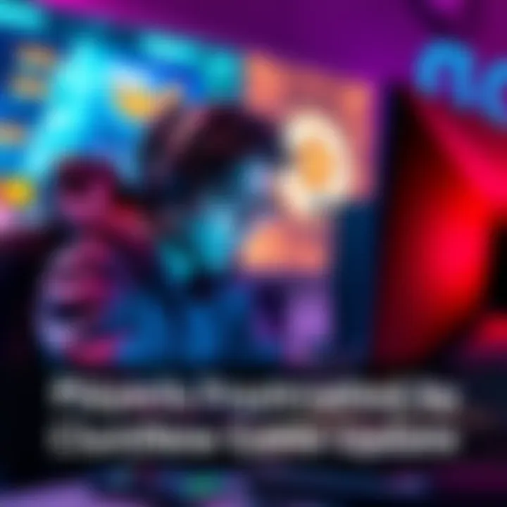 A gamer showing frustration while playing at a computer, highlighting issues with a game update