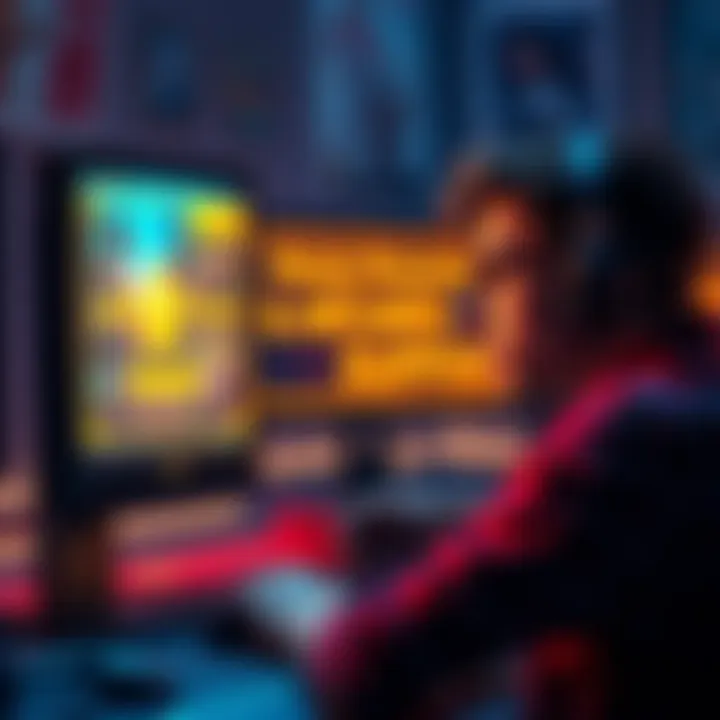 A player looks upset in front of a computer screen showing an arcade game with missing rewards