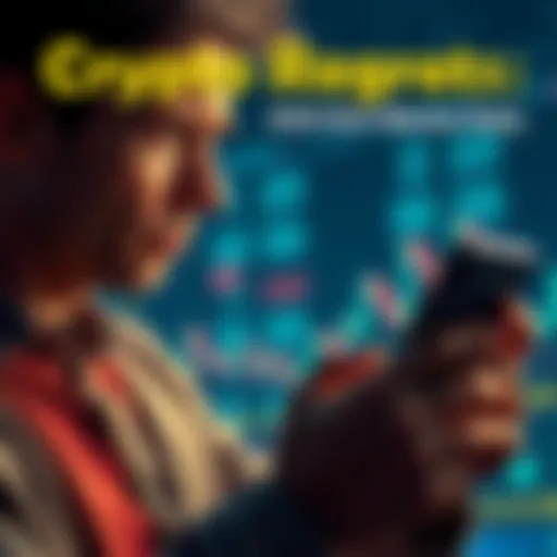 A person looking disappointed while checking cryptocurrency prices on a phone, reflecting on their investment decisions.