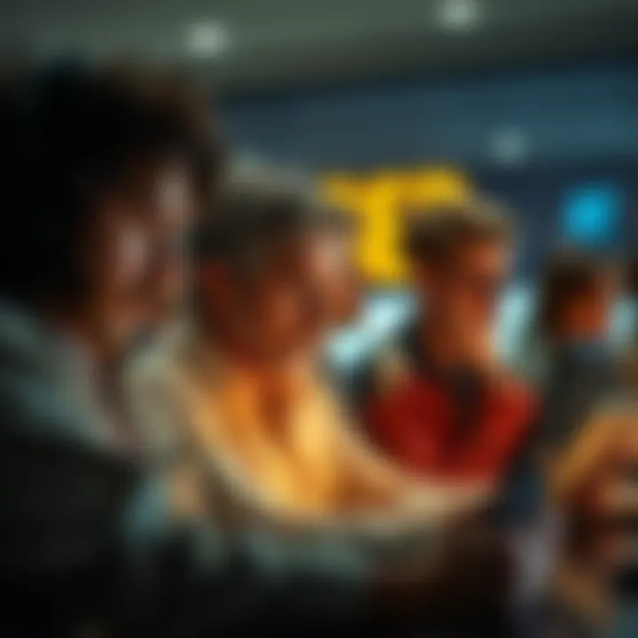 Group of people looking frustrated while using devices, showing signs of slow internet connection