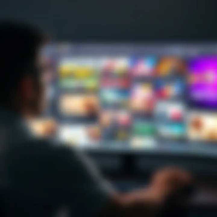 Person frustrated by sports betting ads Individual looking at a computer screen displaying various sports betting ads, showing their frustration with the lack of variety in online advertisements.