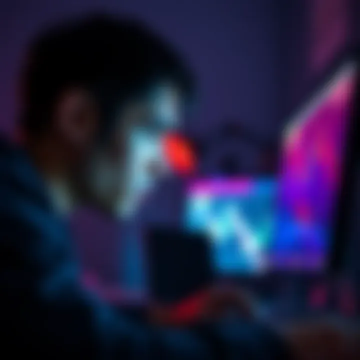A person showing frustration while looking at their computer, indicating concern over a delayed payment transfer