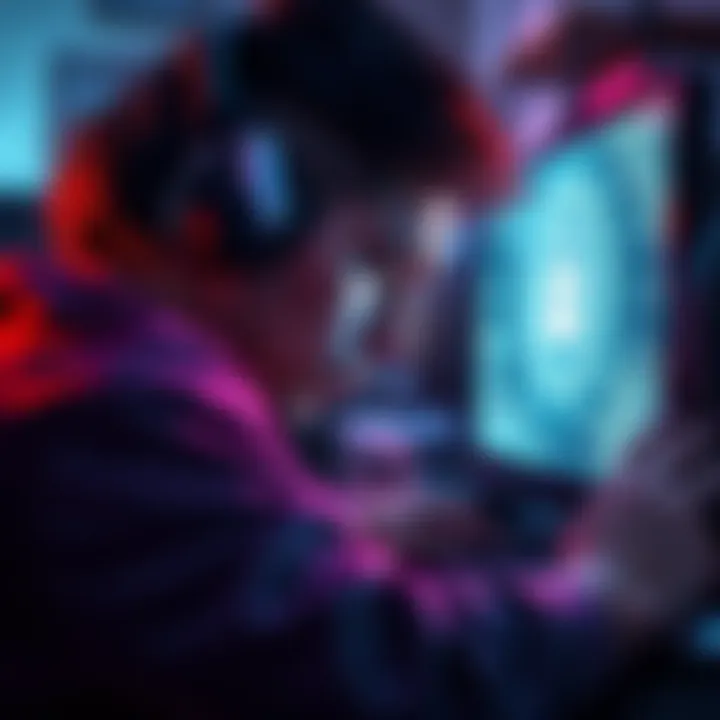 An individual expressing frustration while staring at a computer screen showing a frozen account with a locked symbol.