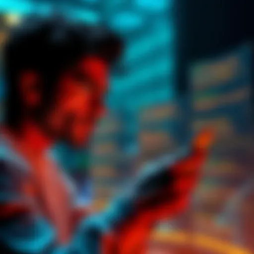 A person looks frustrated while trying to create an account on their phone, surrounded by error messages on the screen.