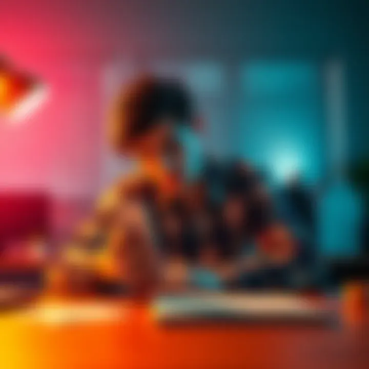 A person sits at a desk, looking frustrated while checking their phone about their closed Revolut account.