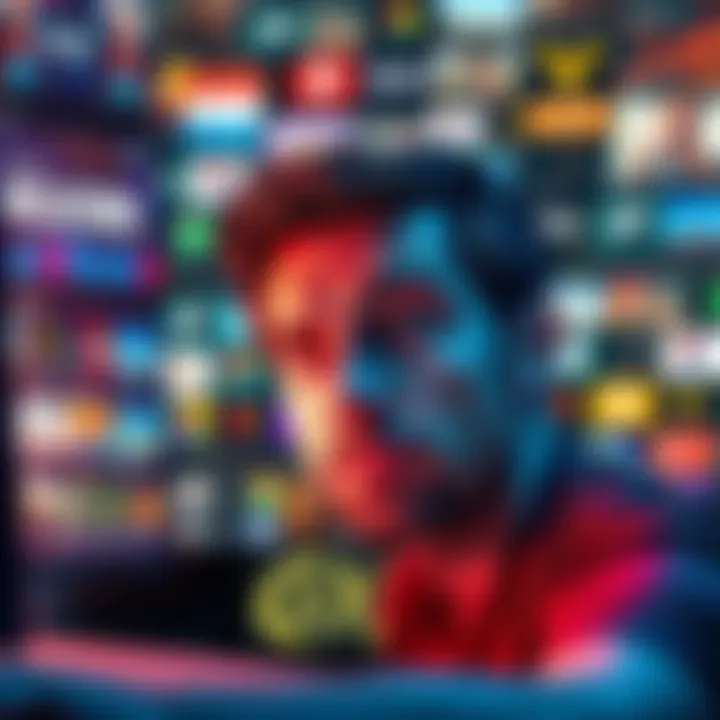 A person looking annoyed at a computer screen filled with ads loading endlessly