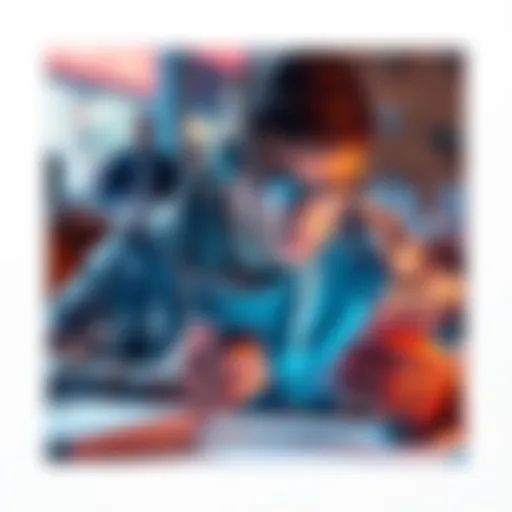 A frustrated Revolut customer looking at their phone with a confused expression, surrounded by bills and financial documents