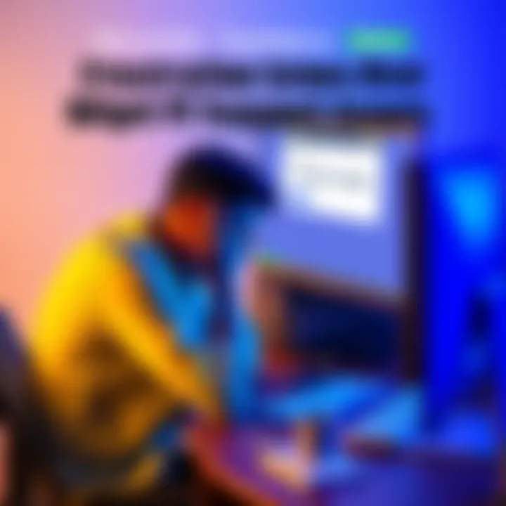 A frustrated person sitting at a desk with a computer, showing a screen depicting a frozen funds message, representing issues with Bitget's P2P support.