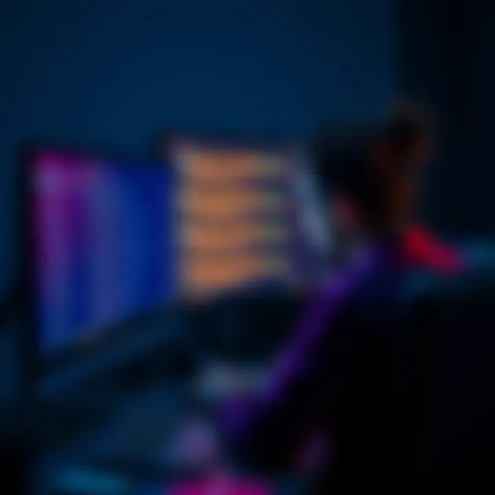 A person sitting at a computer looking frustrated while viewing firmware update notifications on the screen