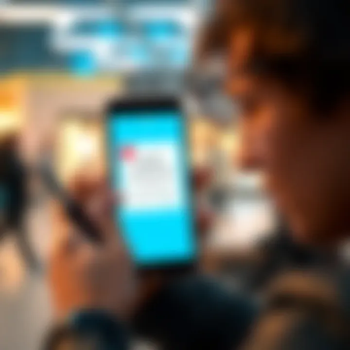 A person looking at a smartphone with a pending transfer notification on the Revolut app, showing confusion and frustration