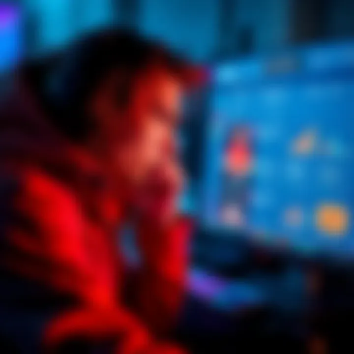 Frustrated user exploring staking options A person looking at a computer screen displaying various staking alternatives and rewards options
