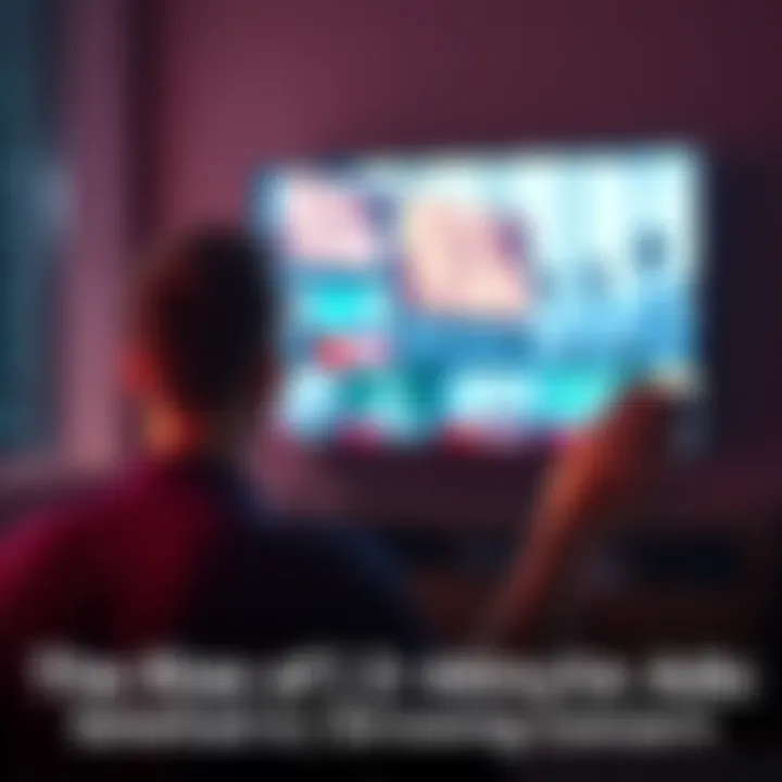 A person looking annoyed while watching a television showing a long advertisement