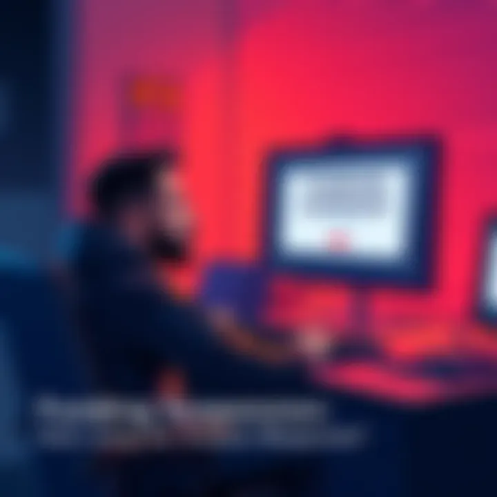 A concerned person sitting at a desk, staring at a computer screen showing a funding suspension notice