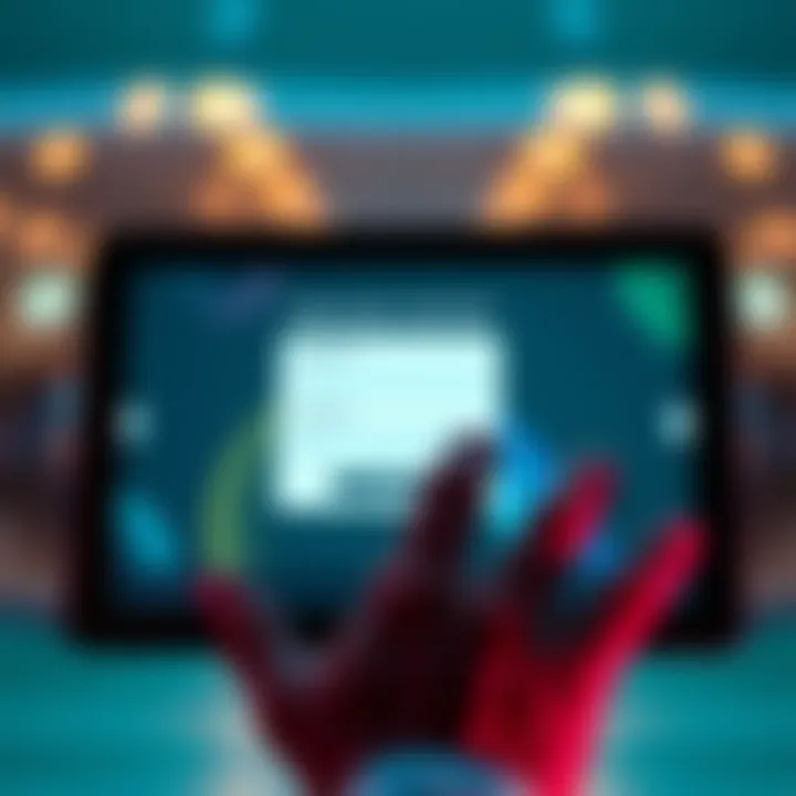 A person holding a tablet displaying a subscription model for websites, symbolizing decentralized finance and online support.