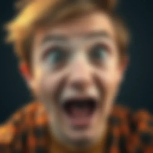 A person making a surprised expression with wide eyes and a dropped jaw, conveying shock or disbelief.