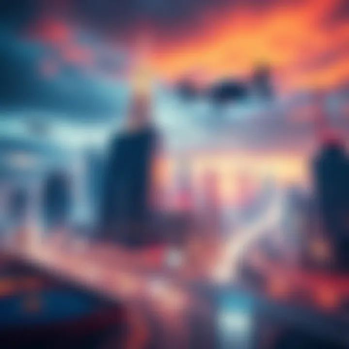 Future Technology Innovations A city skyline featuring advanced technology like flying cars and smart buildings, representing future trends in innovation.