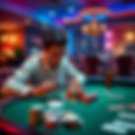 A person sitting at a table with playing cards and chips, considering different gambling choices as part of financial diversification.