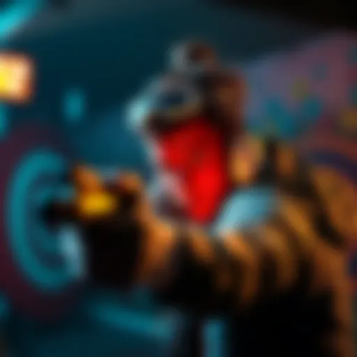 A player aiming for a target in a game, showing a focused expression while calculating odds of success.