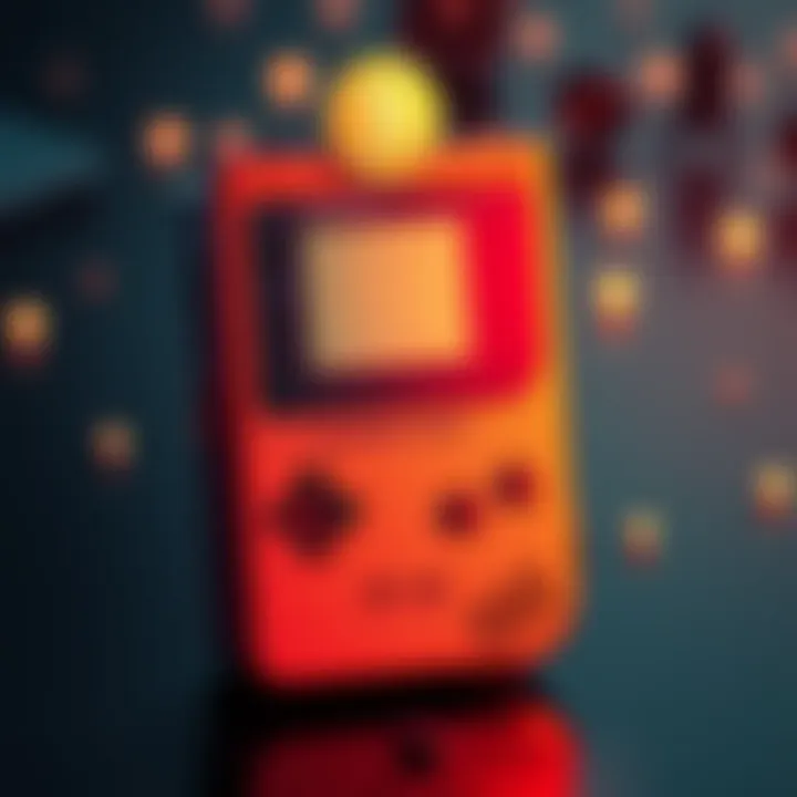 A Game Boy transformed into a cold wallet, securely storing Dogecoin, with retro design and cryptocurrency symbols.