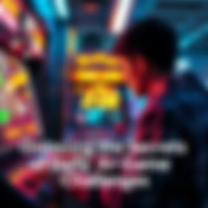 A gamer focuses on an arcade game screen while a timer counts down