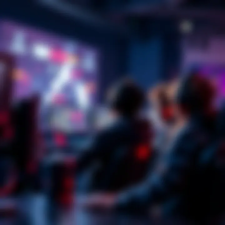 Gamers Teaming Up A group of gamers sitting together in front of their screens, focused and ready to play competitively.