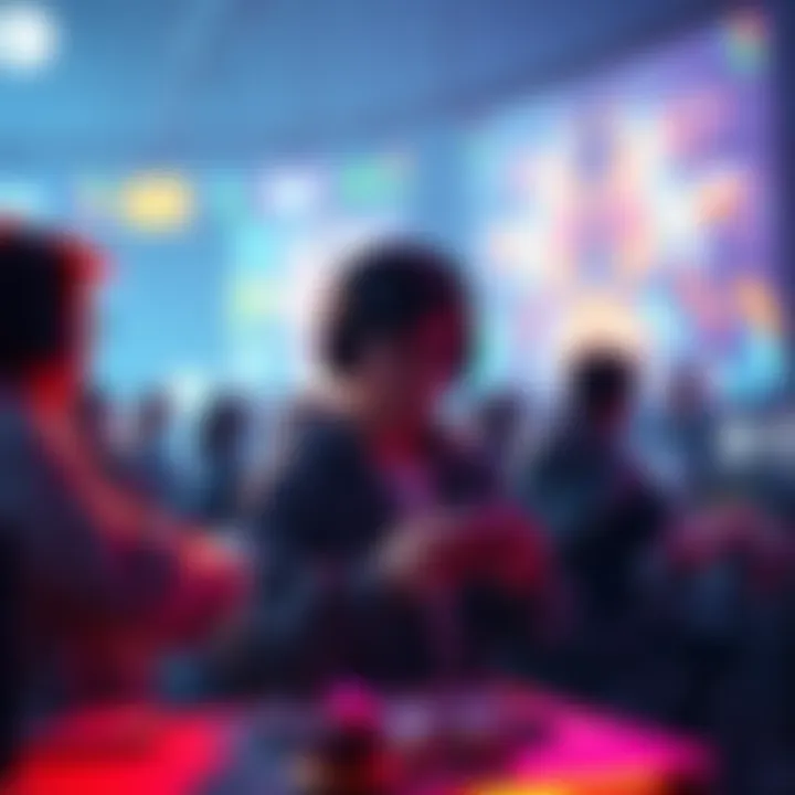 People engaging with a gaming platform on Moonbeam, showcasing vibrant graphics and interactive elements.